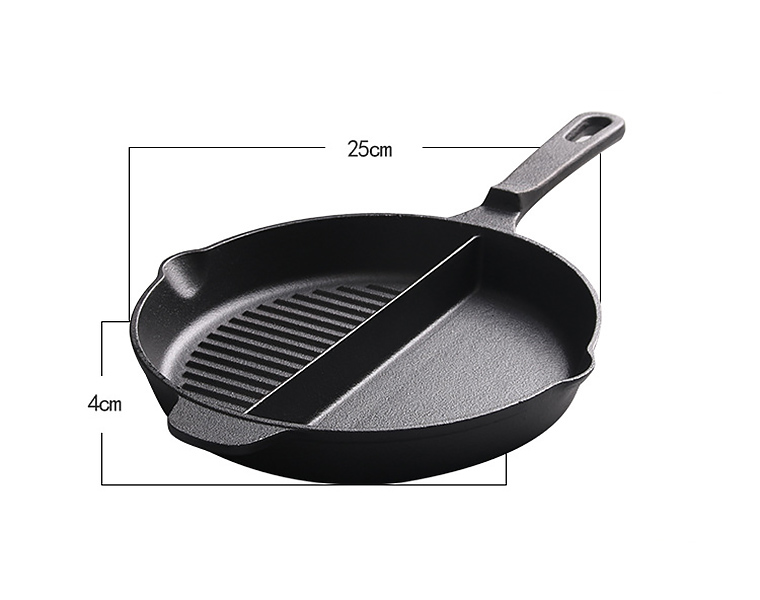 Chảo gang nướng thịt làm ốp la 2 ngăn OEM WH1920