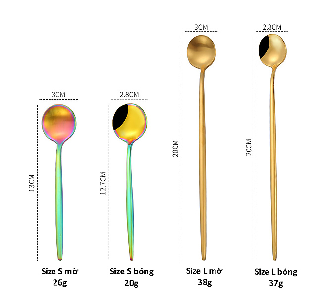 Muỗng cafe muỗng trà inox 304 Bairunda BRCF001.