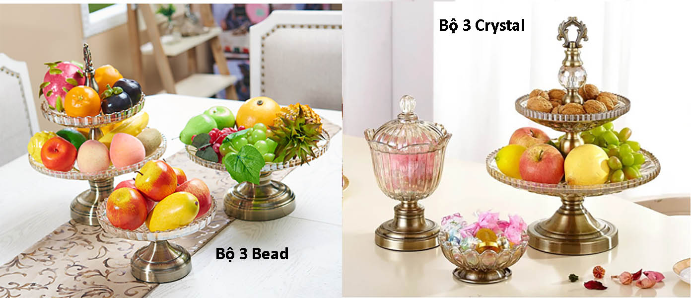 Bộ khay trái cây gạt tàn thủy tinh Newwork NW002.