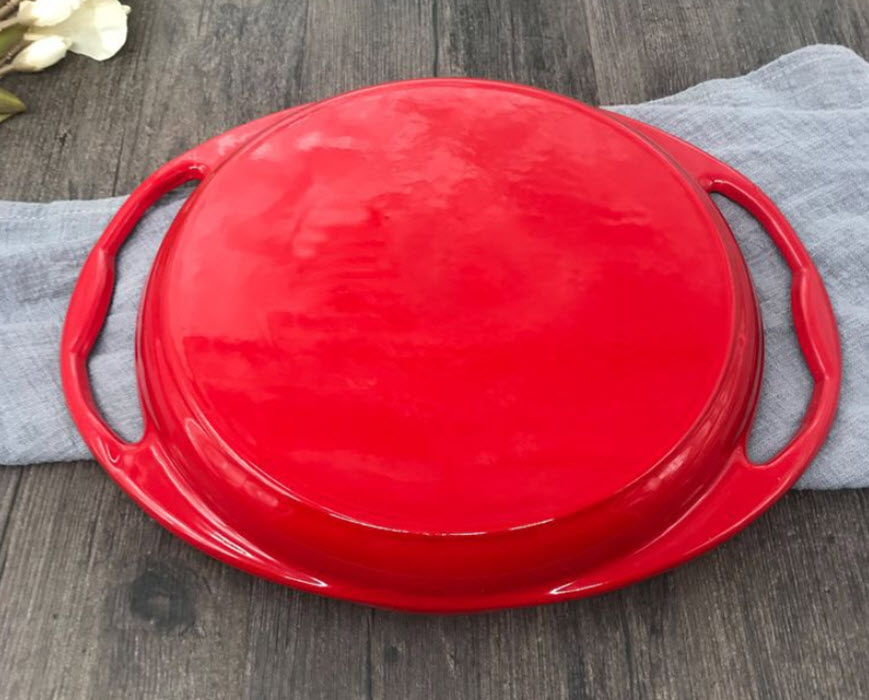 Chảo gang nướng thịt tráng men 26cm Telssida TC26J.