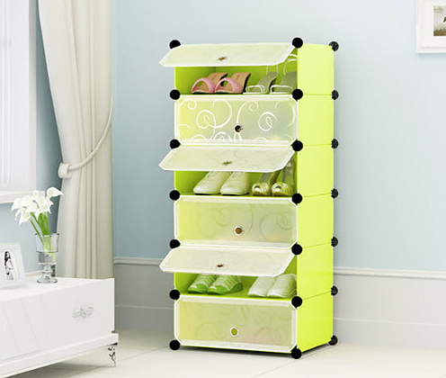 Tủ nhựa lắp ráp đựng giày nhiều ngăn để phòng khách Living QJ001 