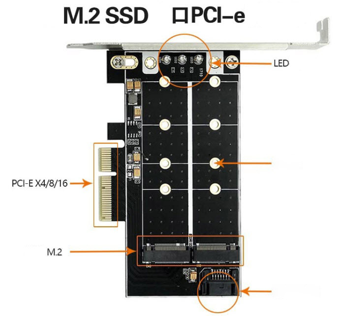 Card gắn ổ SSD M2 sang chuẩn PCI Shule CNP02
