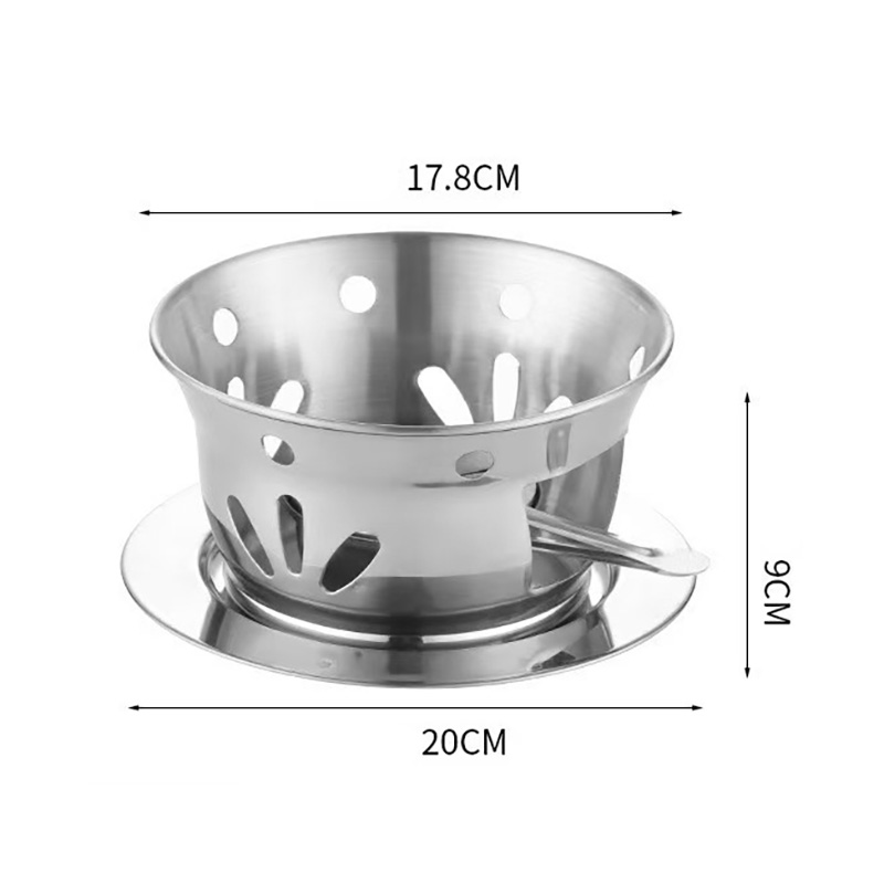 Bộ chảo hâm nóng thức ăn, đựng món Thái, ăn lẩu khô OEM XF010 inox 304 dùng cồn