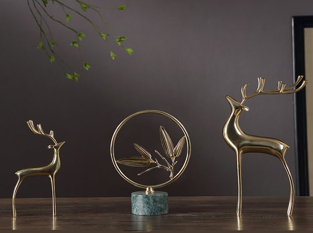Set decor trang trí nội thất mẫu hươu vàng Huazhuo HZ001