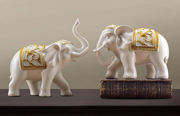 Set decor trang trí nội thất mẫu voi xanh Huazhuo HZ1003