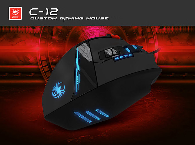 Chuột chơi game 12 nút bấm có đèn led đổi màu Zelotes C12 
