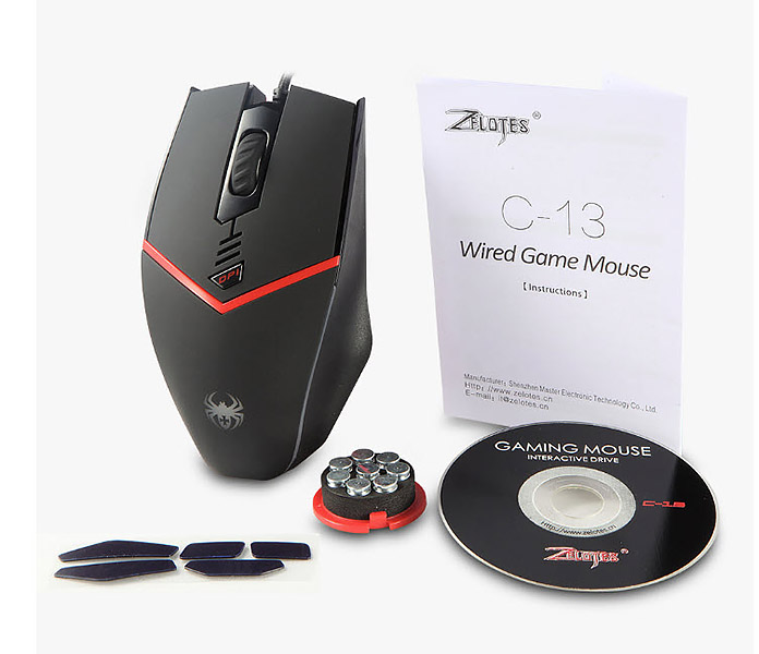 Chuột chơi game 3200DPI có led đổi màu Zelotes C13