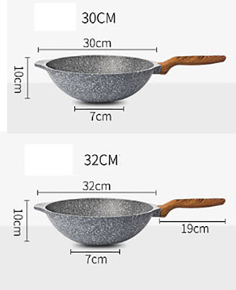 Chảo bầu vân đá chống dính 30-23cm UAKEEN VK170