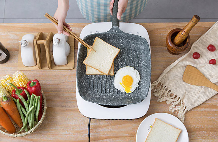 Chảo nướng chống dính vân đá 28m UAKEEN VK212