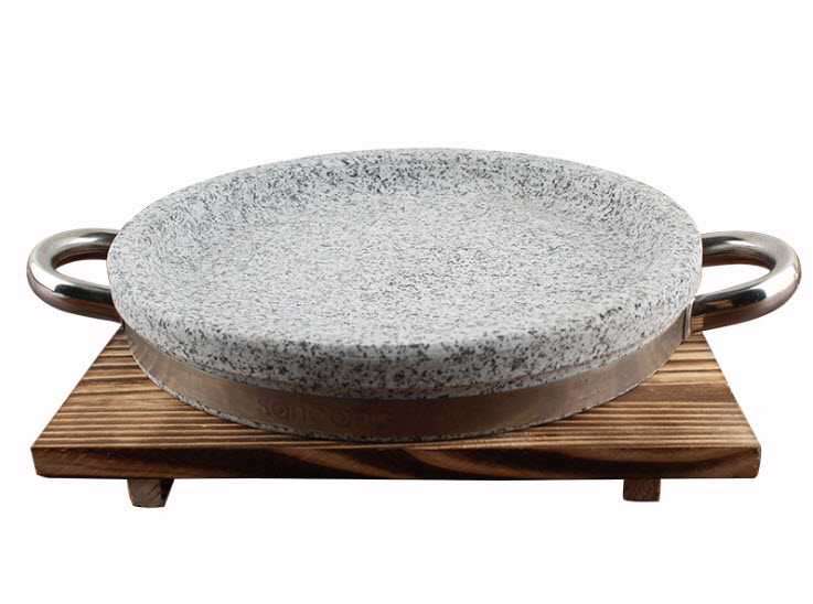 Chảo đá đế gỗ đựng thức ăn Hiroki HL091