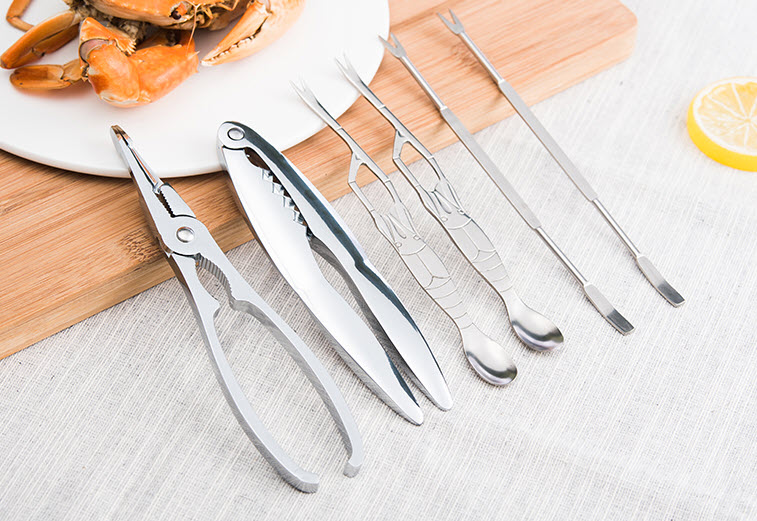 Bộ dụng cụ ăn cua ghẹ 6 món kèm hộp đựng Onlycook PXQ001