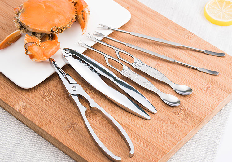 Bộ dụng cụ ăn cua ghẹ 6 món kèm hộp đựng Onlycook PXQ001