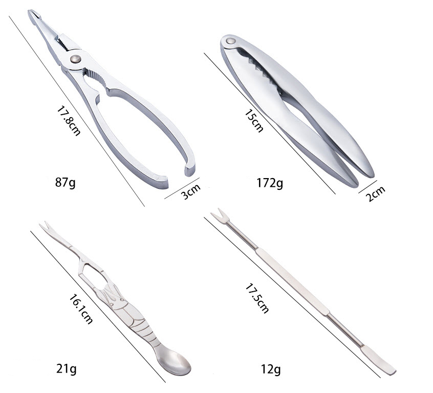 Bộ dụng cụ ăn cua ghẹ 6 món kèm hộp đựng Onlycook PXQ001