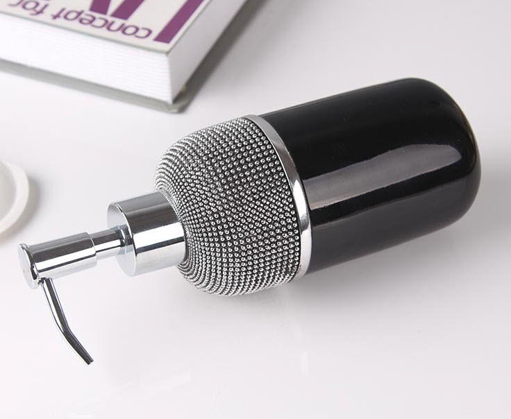 Bộ đồ dùng nhà tắm 6 món resin đính hạt KSL006