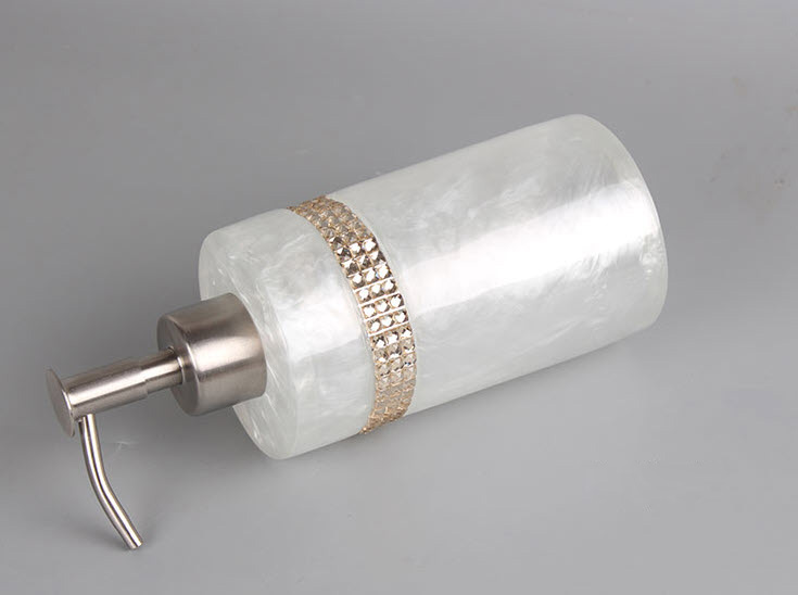 Bộ đồ dùng nhà tắm resin xà cừ viền đính đá Kingsley KSL008