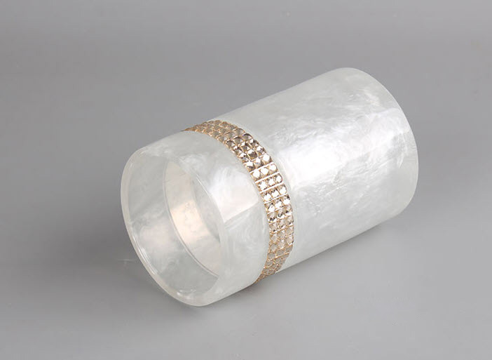 Bộ đồ dùng nhà tắm resin xà cừ viền đính đá Kingsley KSL008