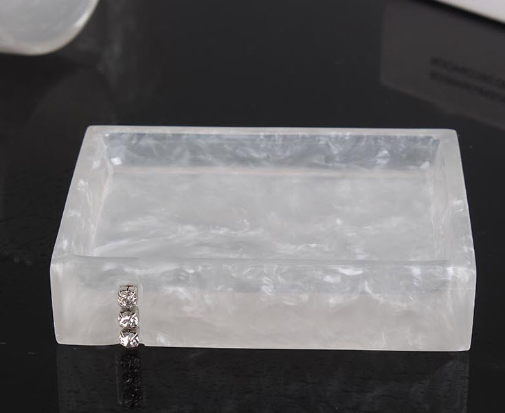 Bộ đồ dùng nhà tắm resin hoa văn đính đá Kingsley KSL010