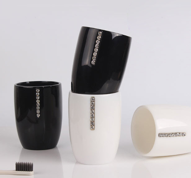 Bộ đồ dùng nhà tắm resin đính đá Kingsley KSL011
