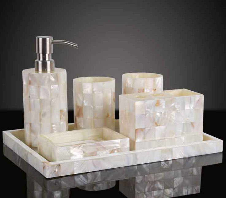 Bộ đồ dùng nhà tắm cẩn xà cừ Kingsley KSL012