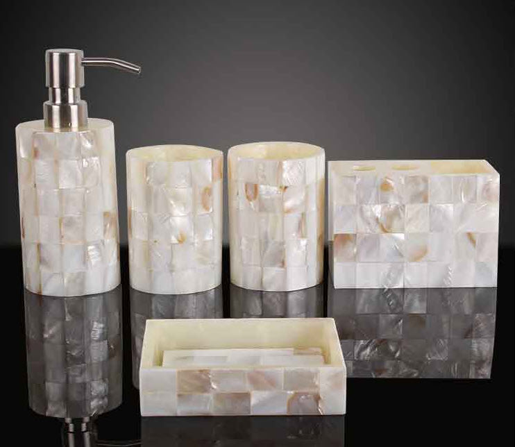Bộ đồ dùng nhà tắm cẩn xà cừ Kingsley KSL012