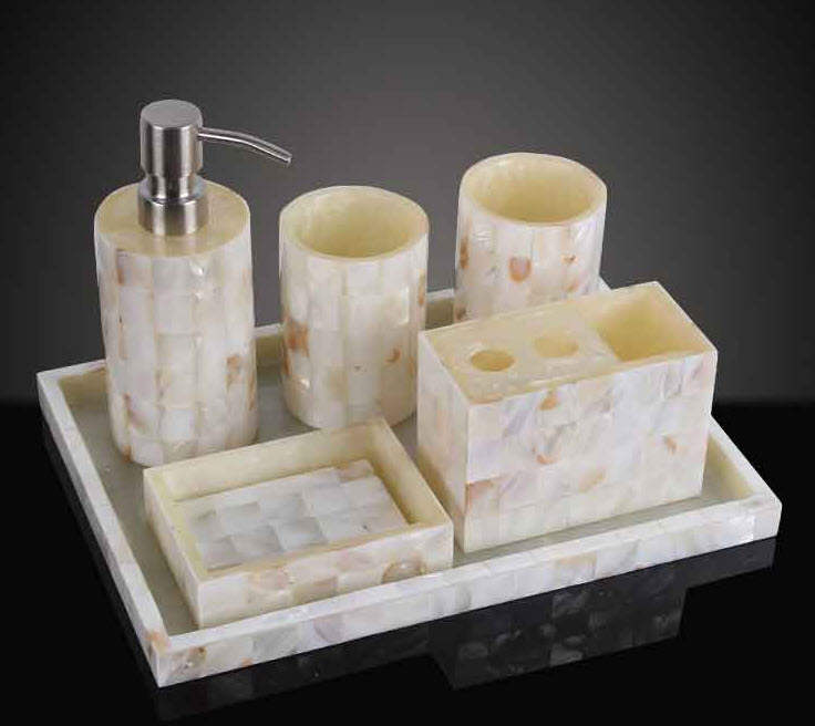 Bộ đồ dùng nhà tắm cẩn xà cừ Kingsley KSL012