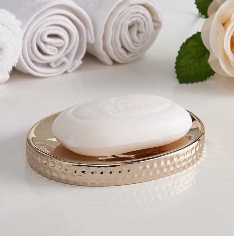 Bộ đồ dùng nhà tắm vân búa mạ vàng sứ porcelain ZM042