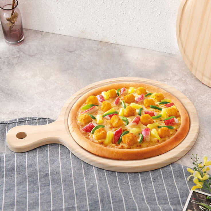 Khay gỗ đựng đồ ăn, pizza, đồ nướng bbq cho nhà hàng KYS89