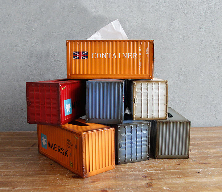 Hộp đựng khăn giấy hình container Mulin FML02