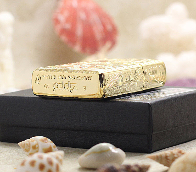 Bật lửa hộp quẹt mạ vàng Zippo King