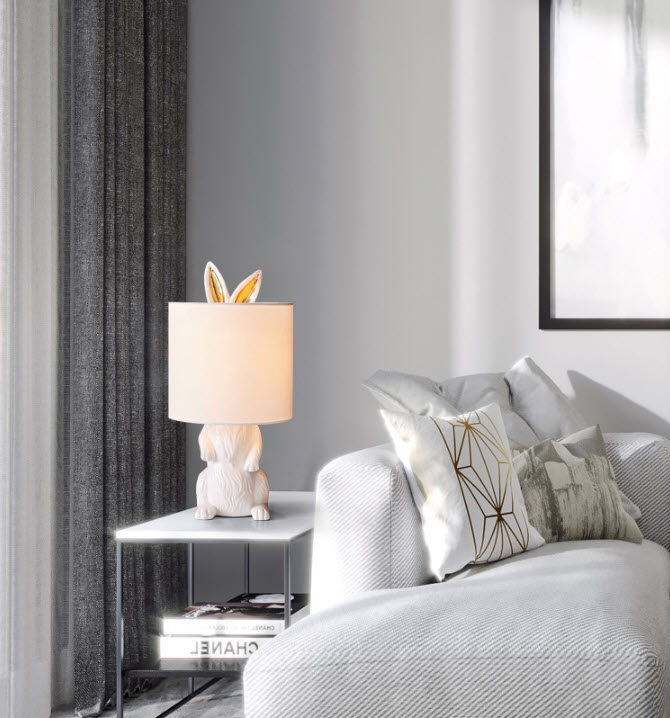 Đèn để bàn đèn đầu giường thỏ trắng Outernlux YC8030