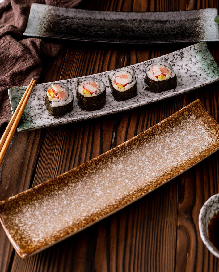 Dĩa sứ dài porcelain đựng sushi thức ăn Lisa LIS071