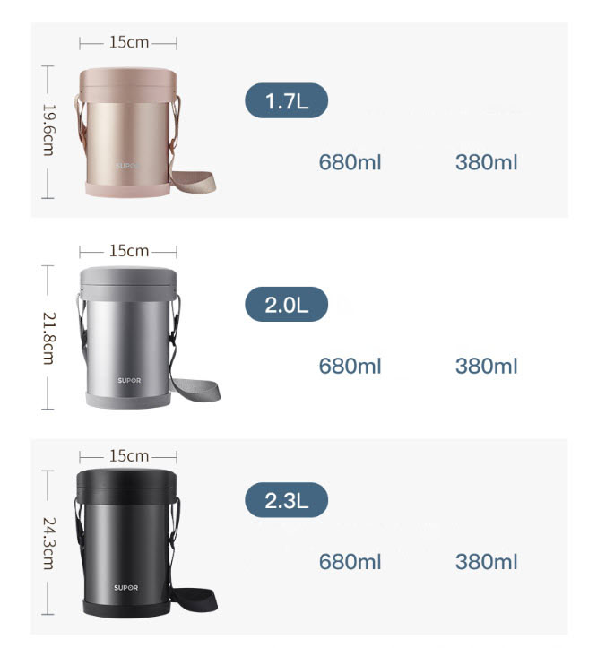 Hộp cơm giữ nhiệt 4 ngăn 2300ml Supor KF20AD10