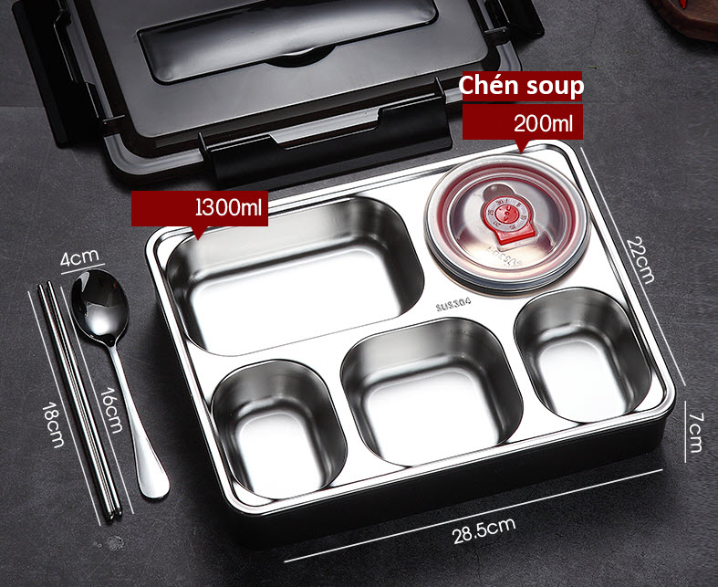 Hộp đựng cơm 5 ngăn khay cơm phần Vandhome A07287