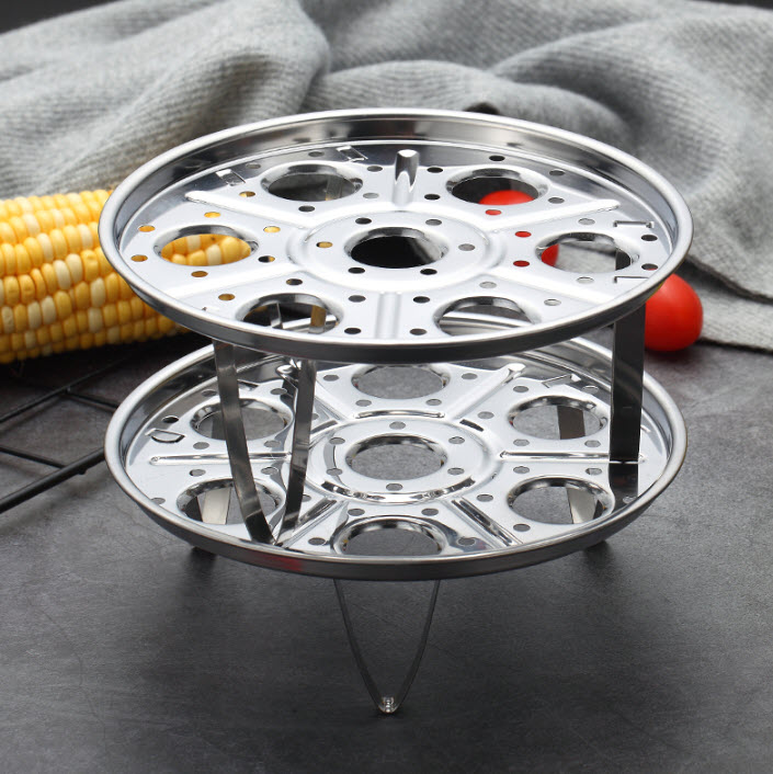 Khay đựng trứng gà 2 tầng 18cm inox 304 OEM G19029