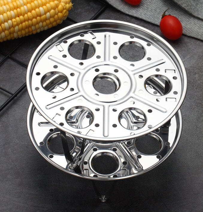 Khay đựng trứng gà 2 tầng 18cm inox 304 OEM G19029