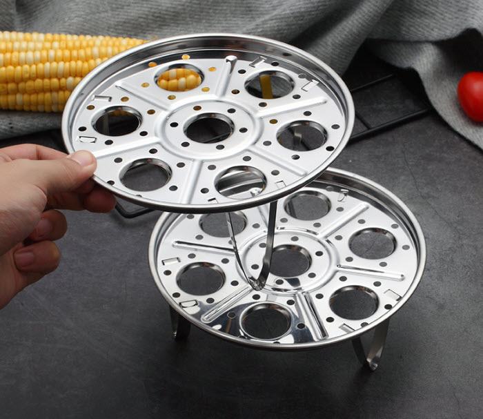 Khay đựng trứng gà 2 tầng 18cm inox 304 OEM G19029