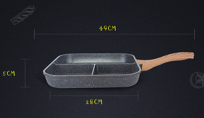 Chảo vân đá đa năng 28cm Ishuai IS1771