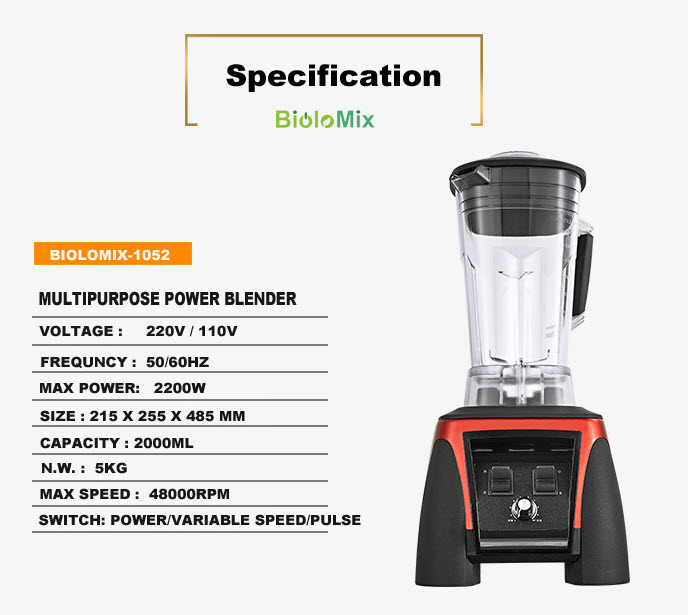 Máy xay sinh tố công nghiệp 2L BioloMix T1052