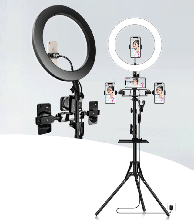 Đèn led livestream 36cm gắn 4 phone Doled DLZ11