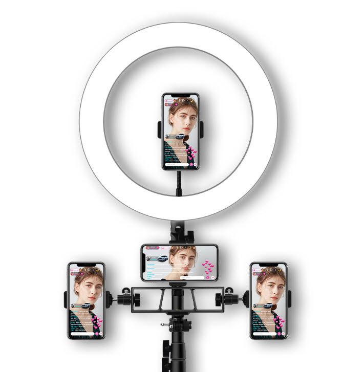 Đèn led livestream 36cm gắn 4 phone Doled DLZ11