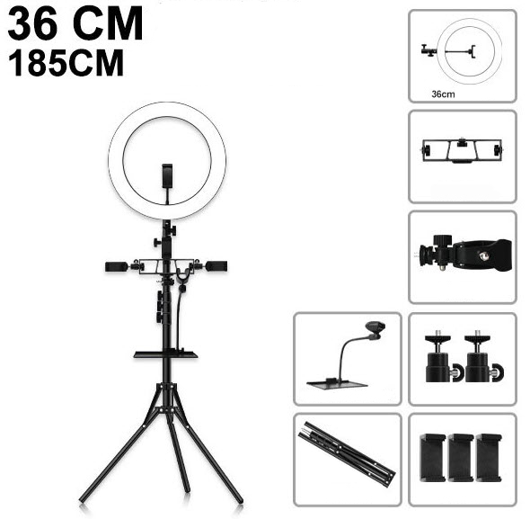 Đèn led livestream 36cm gắn 4 phone Doled DLZ11