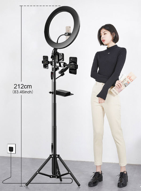 Đèn led livestream 36cm gắn 4 phone Doled DLZ11
