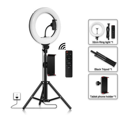 Đèn led livestream 32cm gắn ipad remote Doled DLXS6
