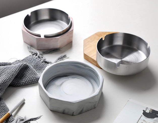 Gạt tàn inox gốm sứ Ziga ZG001