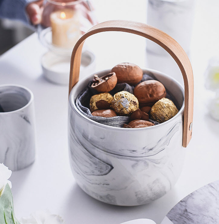 Xô đá thố đựng bánh kẹo gốm sứ William HS5004