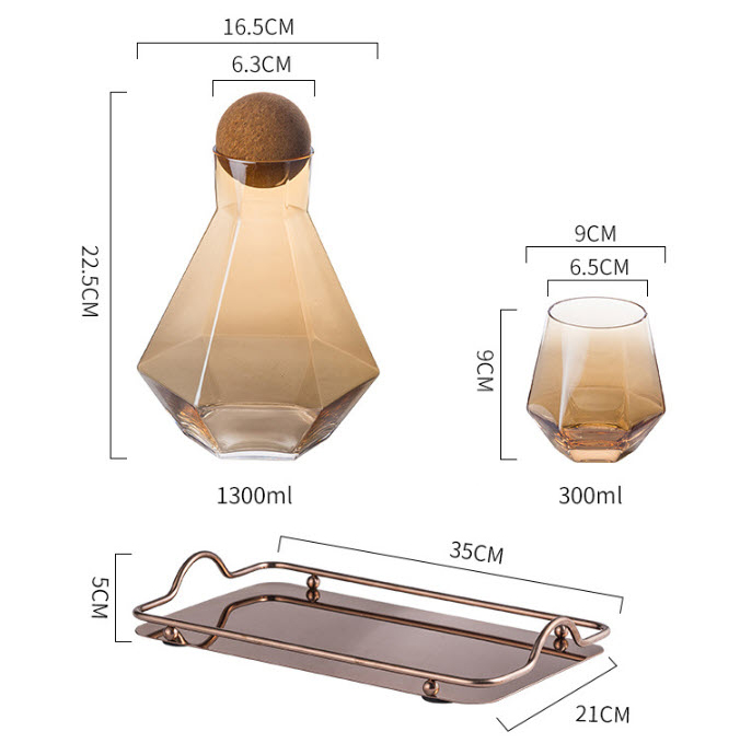 Bộ bình ly đựng nước thủy tinh William WLL002