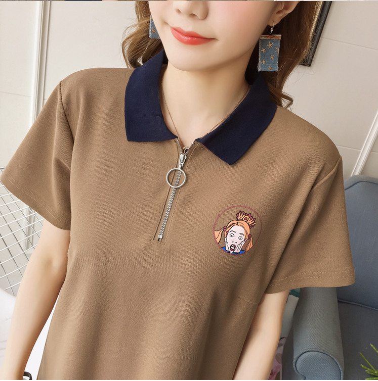 Đầm suông thun cotton cổ PoLo 45kg tới 75kg SisterD8933.