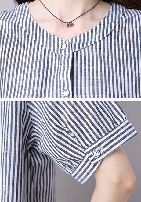 Đầm suông kẻ sọc cotton nữ SmallApple SA006