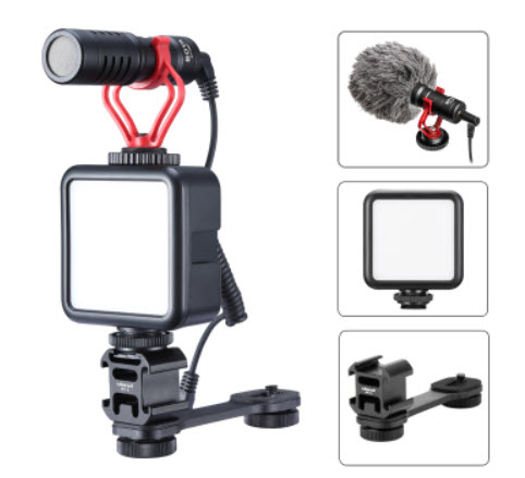Đèn led và microphone cho điện thoại máy ảnh Ulanzi VL49