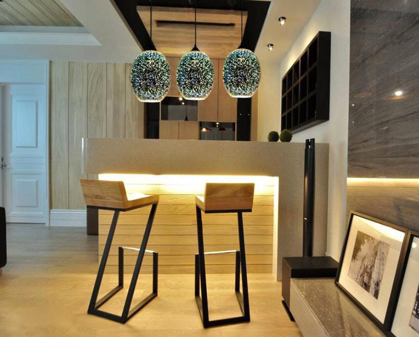 Đèn thả trần thủy tinh Cool 3DBOLI